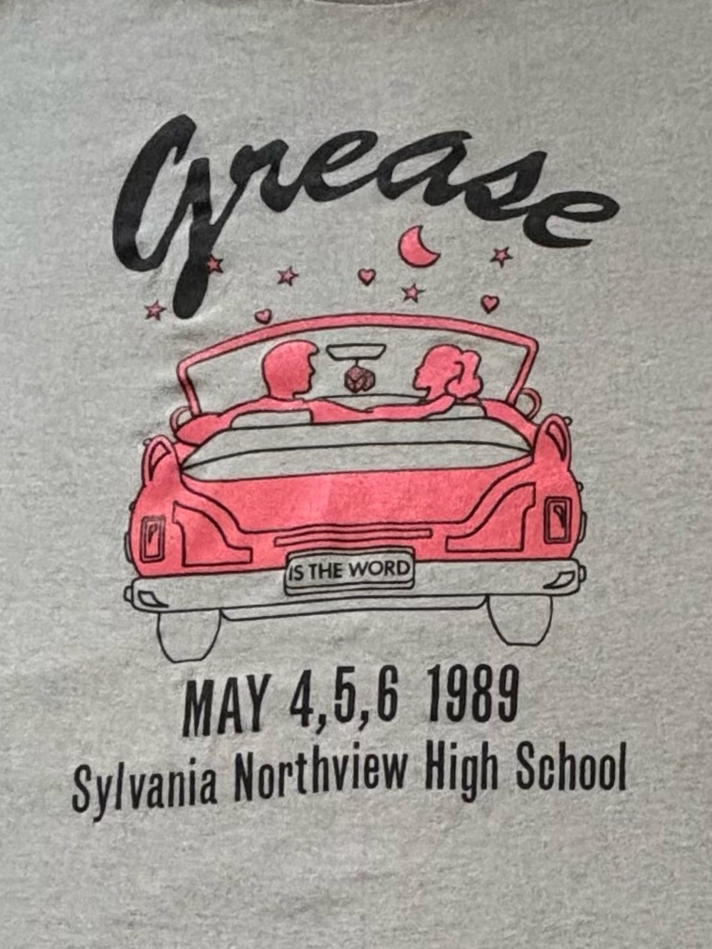 Vtg 1989 GREASE Musical High School T-Shirt - Single Stitch 80s Tee